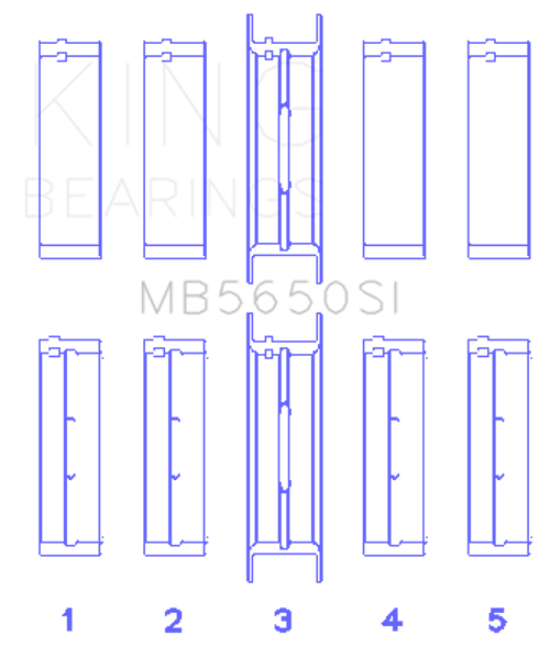 King Engine Bearings MB5650SI 010 - MAIN BEARING SET For FORD 370, 429, 460 16V OHV