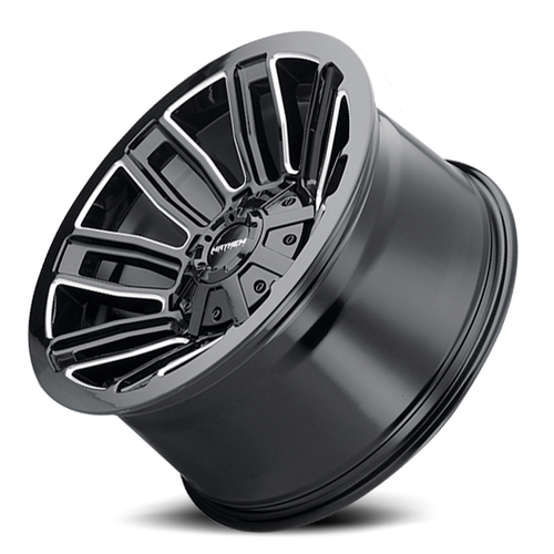 Mayhem 8108-2137BM - Offroad Wheels Decoy 8108 20x10 Milled Spokes Gloss Black -19 Off Set 6 Lug 4.75 BSM 106 Bore Cast Aluminum