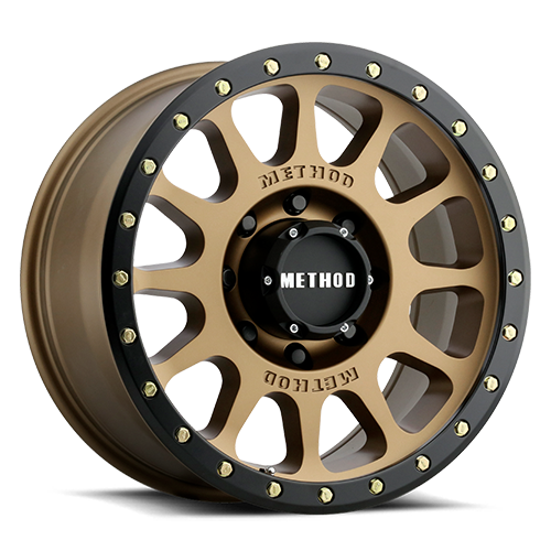 Method Wheels MR30529080918 - Aluminum Wheels 20x9 NV MR305 Bolt Pattern 8 On 165.1 Offset 18 Lip Size 1.42 Method Bronze BRZ Black Street Loc Method