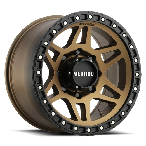 Method Wheels MR31289080918 - Aluminum Wheels 18x9 MR312 Bolt Pattern 8 On 165.1 Offset 18 Lip Size 0.91 Method Bronze BRZ Matte Black Lip Method