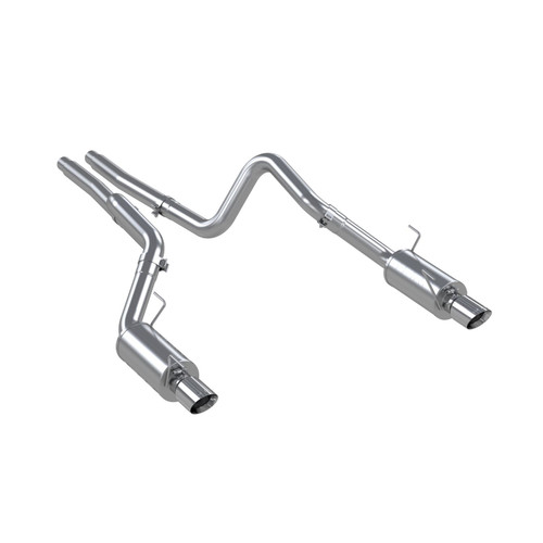 MBRP S7269409 - 3in Cat Back Exhaust System Dual Split Rear Street Version T304 Stainless Steel 4 Inch Tips For 05-09 Ford Mustang GT 4.6L 07-10 Ford Shelby GT500