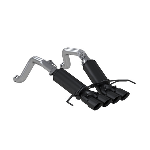MBRP S7030BLK - Corvette 3 Inch Axle Back Dual Rear With Quad Tips Armor BLK Series For 14-19 Chevrolet Corvette