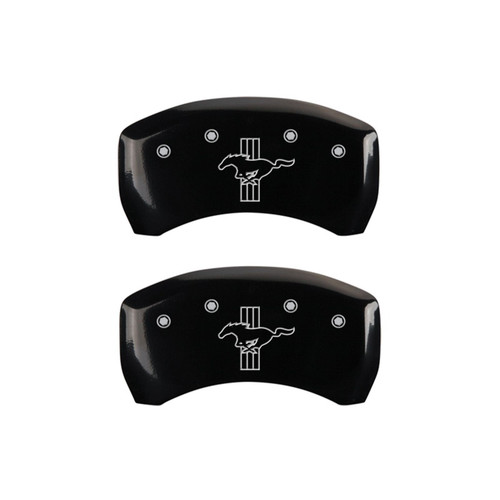MGP 10010RMB2BK - Rear set 2 Caliper Covers Engraved Rear 2015/Bar & Pony Black finish silver ch
