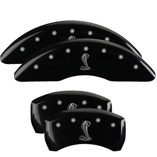 MGP 10200SSNKBK - 4 Caliper Covers Engraved Front & Rear Tiffany Snake Black finish silver ch