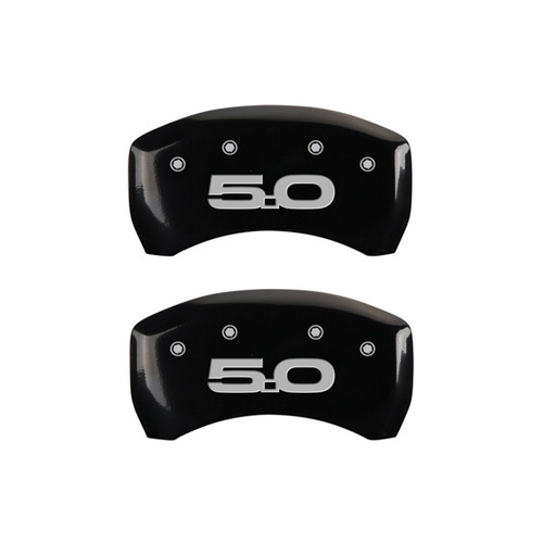 MGP 10203RM52BK - Rear set 2 Caliper Covers Engraved Rear 2015/50 Black finish silver ch