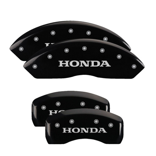 MGP 20203SHONBK - 4 Caliper Covers Engraved Front & Rear Honda Black finish silver ch