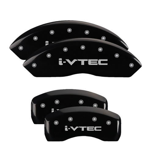 MGP 20211SIVTBK - 4 Caliper Covers Engraved Front & Rear i-Vtec Black finish silver ch