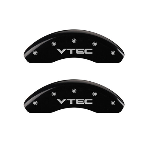 MGP 20210FVTCBK - Front set 2 Caliper Covers Engraved Front Vtec Black finish silver ch