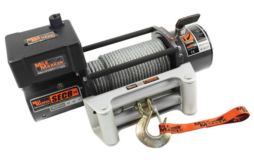 Mile Marker 77-50141W - 8000 LB Winch 100 Foot Steel Cable Waterproof 4.8 HP Series Wound Motor 12V SEC8 ES