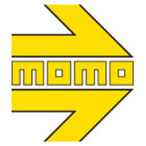 MOMO HORN/LG/PRO - Horn Button (Rounded) Gloss Black Yellow and Chrome Logo