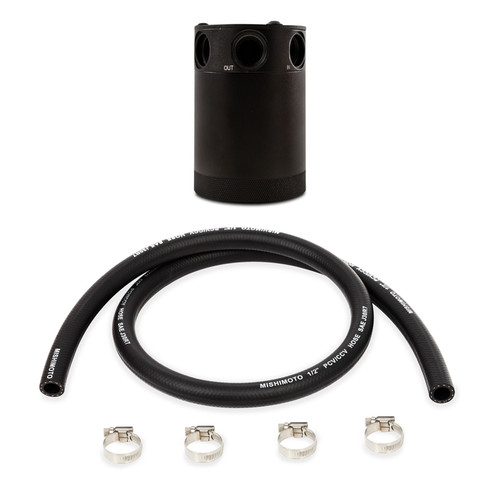 Mishimoto MMBCC-CBTHR-BKH - Assembled Universal 3-Port Catch Can Black w/ Hose