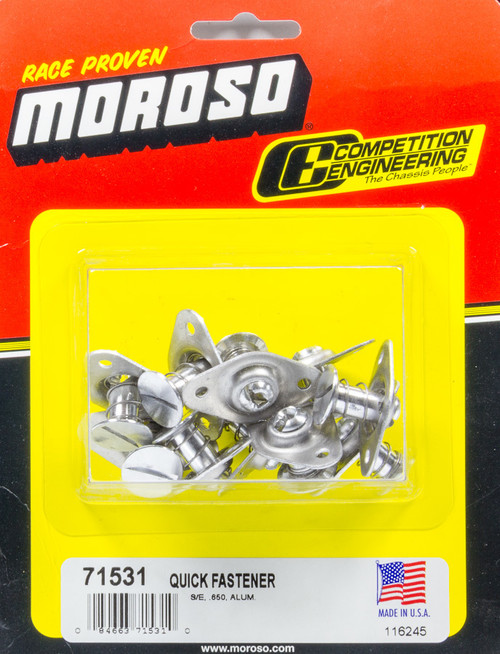 Moroso 71531 - Quick Fastener - Self Ejecting - 5/16in x .650in - Aluminum - 10 Pack