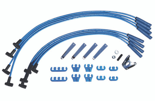 Moroso 72754 - Chevrolet Big Block Ignition Wire Dress-Up Kit - HEI - Blue Max - Spiral Core