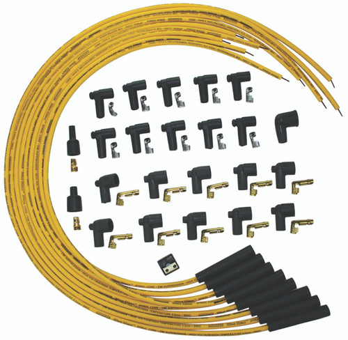 Moroso 73216 - Universal Ignition Wire Set - Blue Max - Spiral Core - Unsleeved - Straight - Yellow