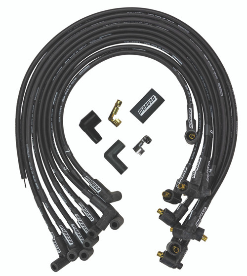 Moroso 73713 - Chevrolet Big Block Ignition Wire Set - Ultra 40 - Unsleeved - Non-HEI - Under Header - Black