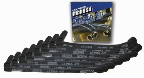 Moroso 73845 - GM LS Ignition Wire Set - Ultra 40 - Sleeved - 15in Wire (Use w/Part No 68471/68473) - Black