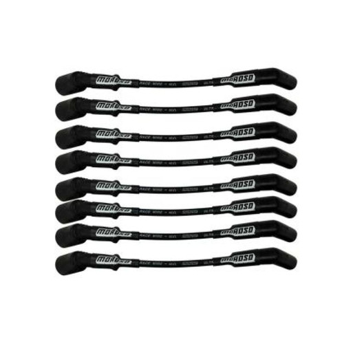 Moroso 73727 - GM LS Ignition Wire Set - Ultra 40 - Unsleeved - Coil-On - 9.75in Wire - 135 Degree - Black