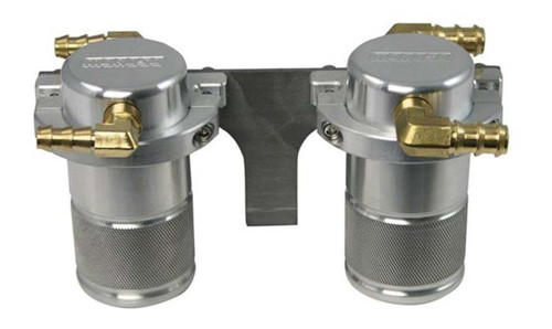 Moroso 85646 - 08-14 Subaru STi (w/Front Mount Intercooler) Air/Oil Separator Catch Can - Billet Aluminum