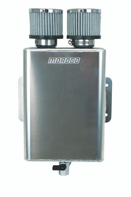 Moroso 85390 - Breather Tank/Catch Can -16An Inlet - Two Breathers - Aluminum