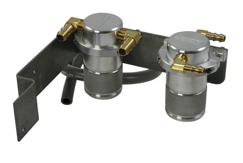 Moroso 85644 - 08-14 Subaru STi (w/Top Mount Intercooler) Air/Oil Separator Catch Can - Billet Aluminum