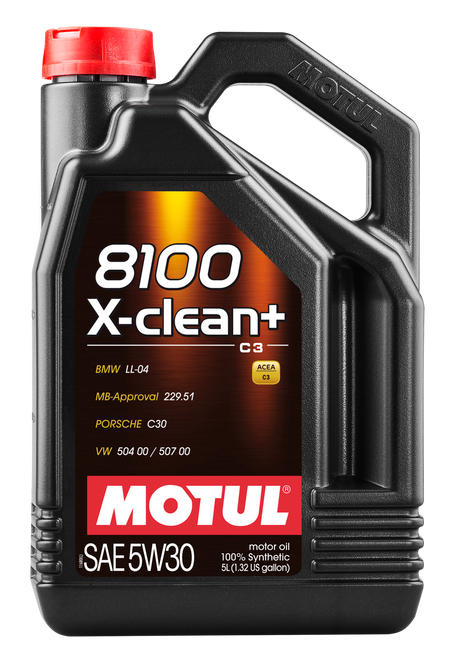 Motul 106377 - 5L Synthetic Engine Oil 8100 5W30 X-CLEAN Plus