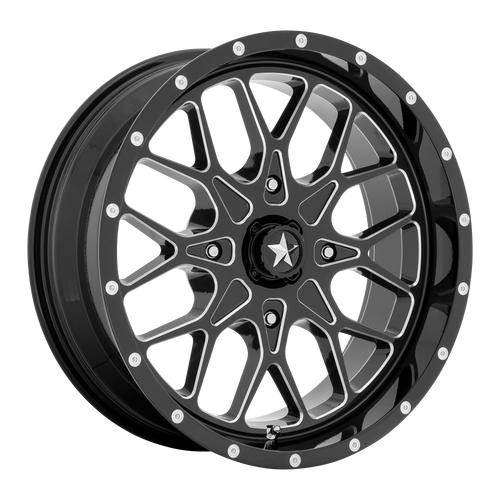 MSA Offroad Wheels M45-05737M - M45 Portal 15X7 Gloss Black Milled