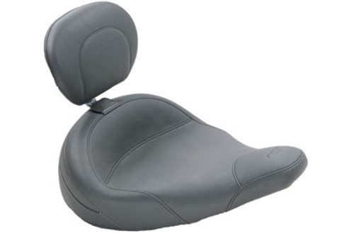 Mustang Motorcycle 79549 - Mustang 83-21 Harley Electra Glide,Rd King Police Std Touring Solo Seat w/Driver Backrest - Black