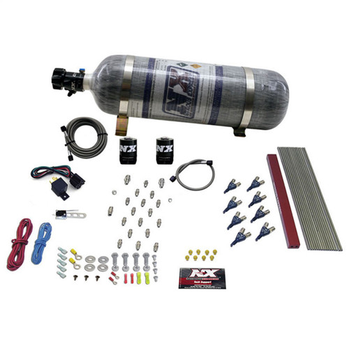 Nitrous Express 80010-12 - GM LT1/LS1 Pro Piranha Nozzle Gas Nitrous Kit w/Composite Bottle