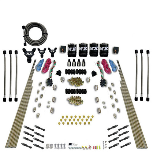 Nitrous Express 93106-00 - 8 Cyl Dry Direct Port Dual Stage 4 Solenoids Nitrous Kit (200-600HP) w/o Bottle