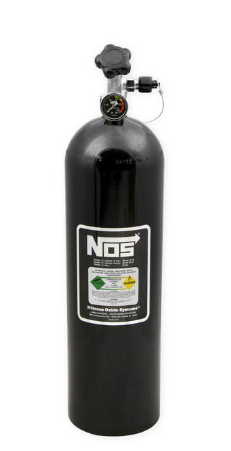 NOS 14750B-ZR1NOS - Nitrous Bottle; Black Finish; 15 lb; Super Hi-Flow w/Racer Safety Valve;