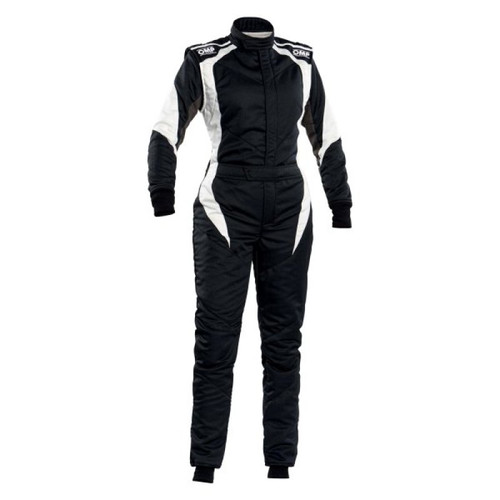 OMP Racing IA0-1854-B02-076-42 - OMP First Elle Overall Black/White - Size 42 For Women - (Fia 8856-2018)