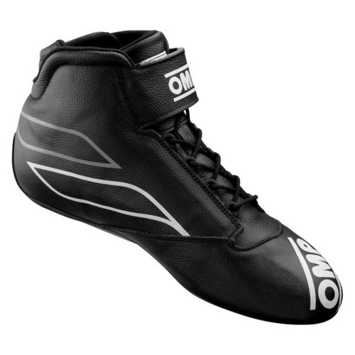 OMP Racing IC0-0822-A01-071-37 - OMP One-S Shoes Black/White/Silver - Size 37 (Fia 8856-2018)