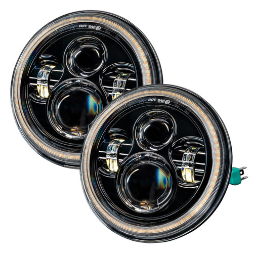 ORACLE Lighting 5769-123 - 07-18 Jeep Wrangler JK Switchback LED Halo Headlights - Amber/White - Switchback