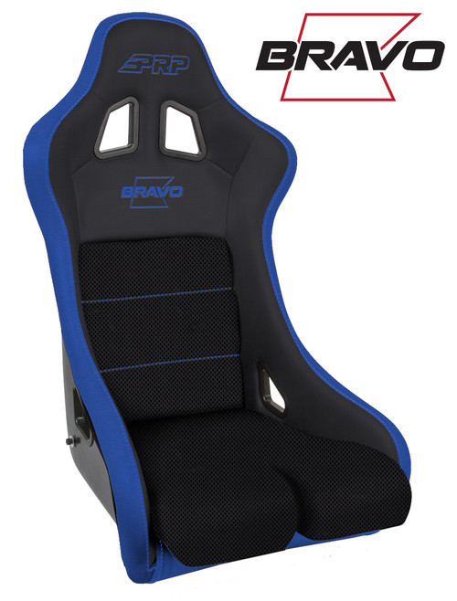 PRP Seats A4502-V - PRP Bravo Composite Seat- Black/Blue (PRP Blue Outline/Bravo Blue- Blue Stitching)