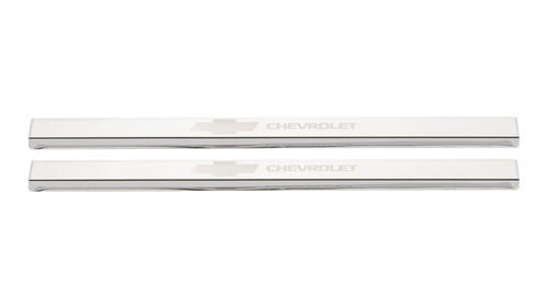 Putco 95181GM-1 - 2019+ Chevrolet Silv LD Fits Double Cab and Regular Cab (2pc) w/ Bow Tie Etching SS Door Sills