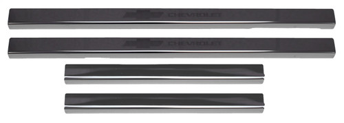 Putco 95183BPGM-1 - 2019+ Chevrolet Silverado LD- Crew Cab w/ Bow Tie Etching (4pcs) Black Platinum Door Sills