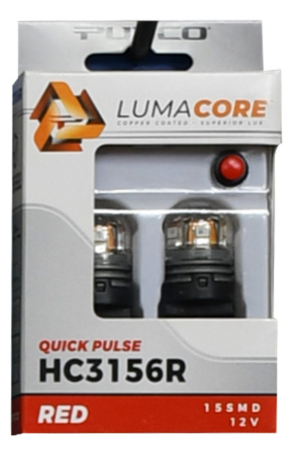 Putco HC3156R - LumaCore 3156 Red - Pair (x3 Strobe w/ Bright Stop)