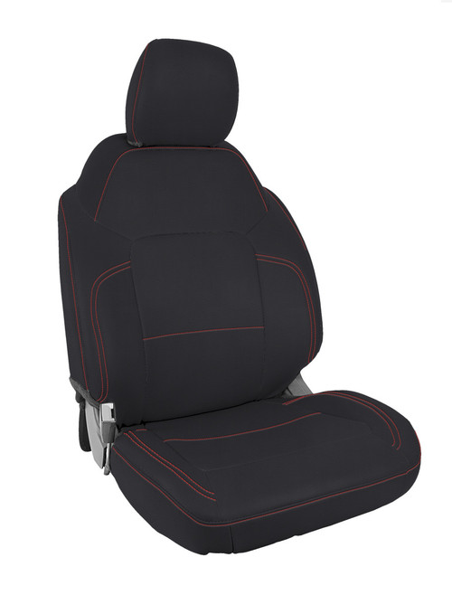 PRP Seats B058-01 - PRP 2021+ Ford Bronco 2 Door Front Seat Covers (Pair) - Black w/ Red Stitching