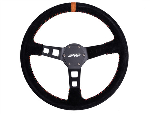 PRP Seats G124 - PRP Deep Dish Suede Steering Wheel- Orange