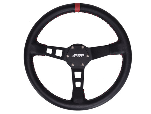 PRP Seats G113 - PRP Deep Dish Leather Steering Wheel- Red