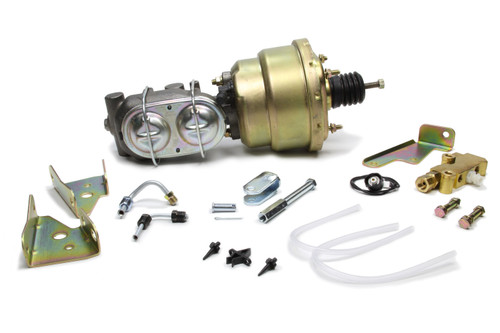 Right Stuff Detailing G81310572 - Master Cylinder and Booster - 1 in Bore - Dual Integral Reservoir - 8 in OD - Single Diaphragm - Steel - Cadmium - GM - Various Applications - Kit