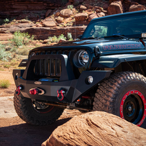 Rock Slide Engineering FB-F-100-JL - Jeep JL/JT Full Front Bumper For 18-Pres Wrangler JL/Gladiator Rigid Series Complete With Winch Plate