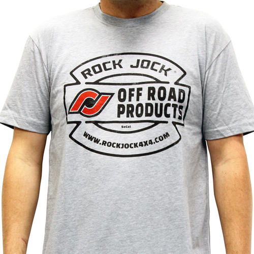 RockJock RJ-711002-XL - T-Shirt w/ Vintage Logo Gray XL Print on the Front