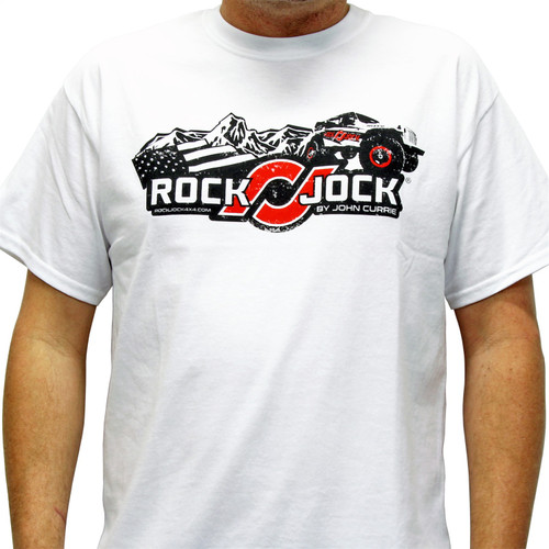 RockJock RJ-711000-YXS - T-Shirt w/ Logo and Jeep White Youth XS Print on the Front
