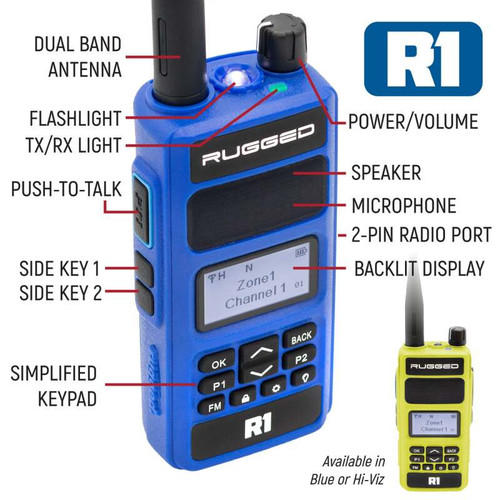 Rugged Radios NASCAR-R1 - NASCAR and IMSA Racing Comm System NASCAR / R1 / Blue