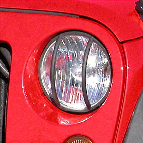 Rugged Ridge 11230.03 - 07-18 Jeep Wrangler JK Black Headlight Euro Guards