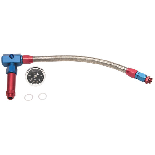 Russell 641260 - Performance -6 AN to 3/8in Female NPT ProFlex Demon Carb Dual Inlet Carb Kit (Red/Blue)