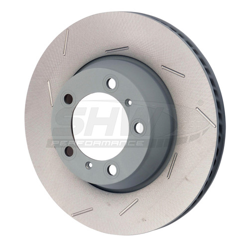 SHW Performance PRL39723 - SHW 11-16 Porsche Panamera 4 3.6L w/o Ceramic Brakes Left Rear Slotted MB Brake Rotor (971615601P)