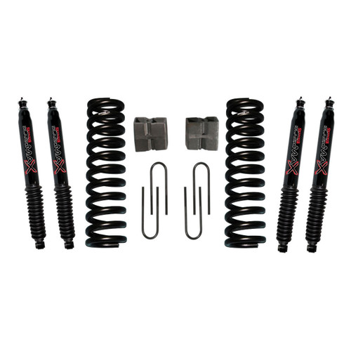 Skyjacker 176PK-B - Suspension Lift Kit w/Shock Black MAX Shocks 6 Inch Lift Incl. Front Coil Springs Rear U Bolt Kit Rear Block