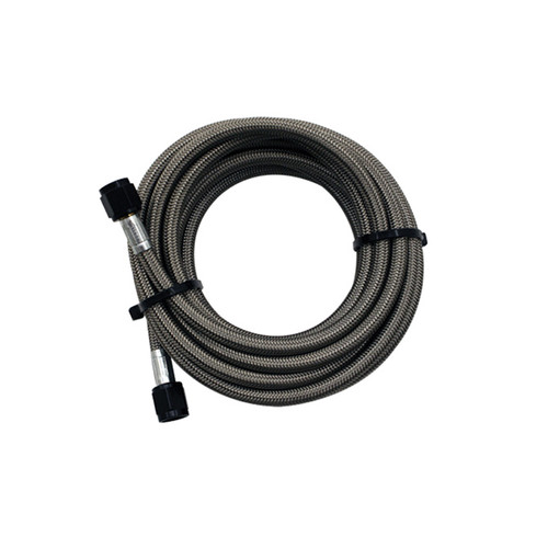 Snow Performance SNO-815-BRD - 15ft Braided Stainless Line (Black) w/ -4AN Fittings (NX Version)